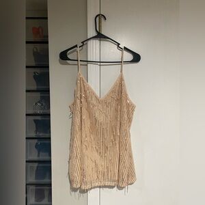 Sequin Embellished Cream Cami/ Tank Top, Maurices XXL